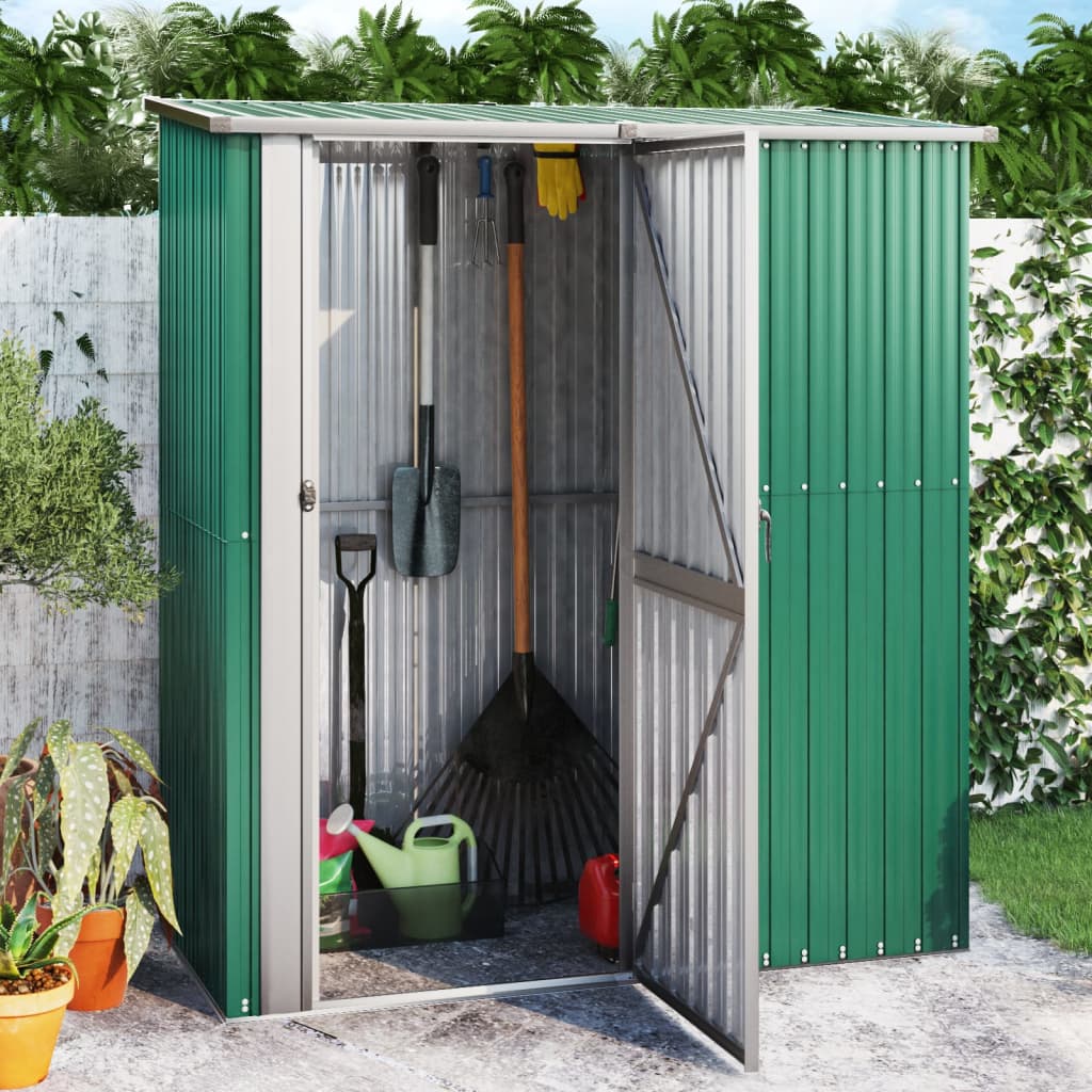 Green Garden Shed 180.5x97x209.5 cm de aço galvanizado