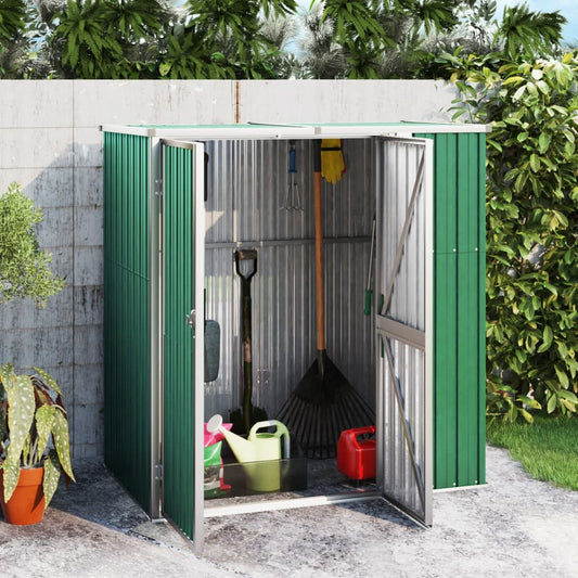 Green Garden Tool Shelter 161x89x161 cm Galvanized steel