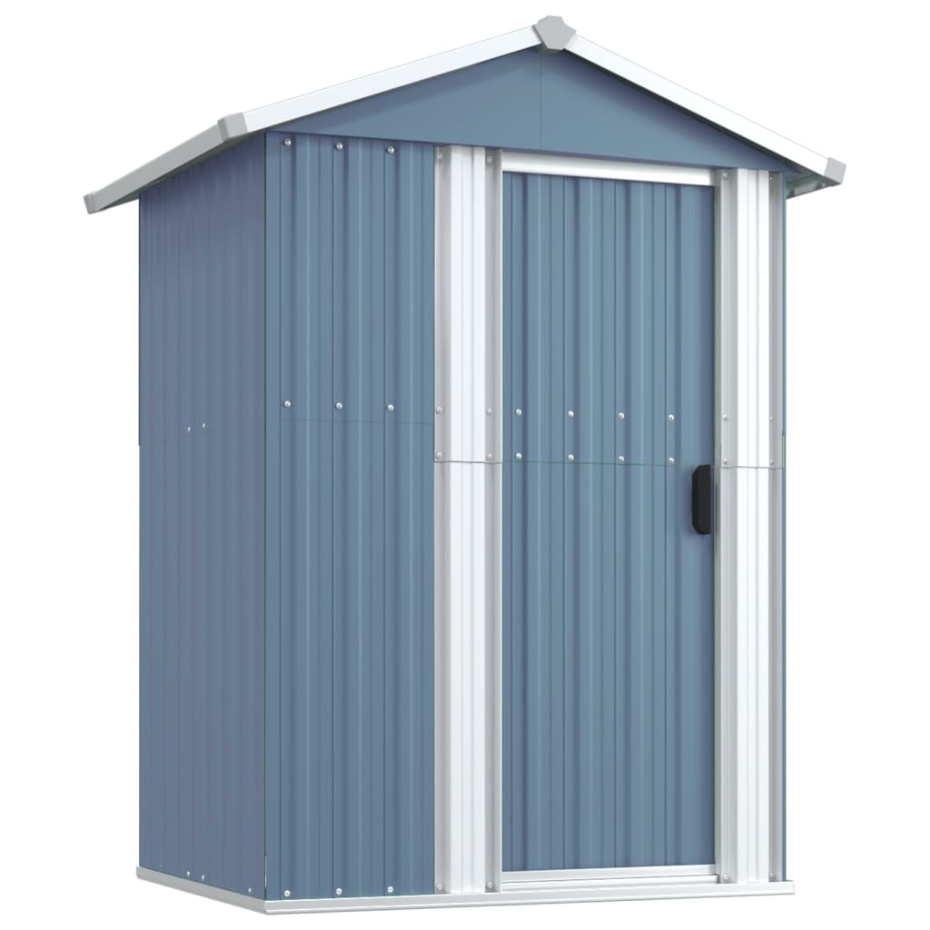 Cobertizo de jardín gris 126x97.5x177 cm de acero galvanizado