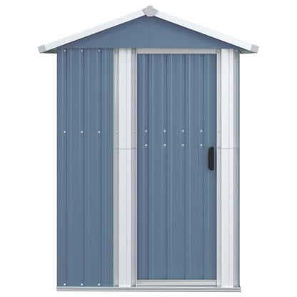 Cobertizo de jardín gris 126x97.5x177 cm de acero galvanizado