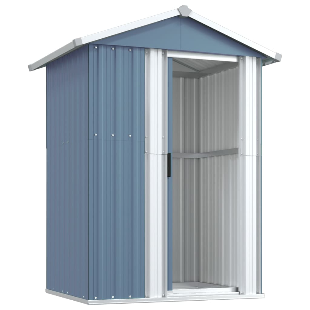 Cobertizo de jardín gris 126x97.5x177 cm de acero galvanizado