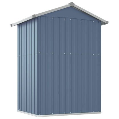 Cobertizo de jardín gris 126x97.5x177 cm de acero galvanizado