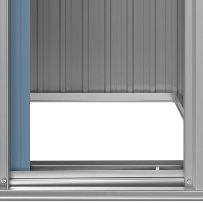 Cobertizo de jardín gris 126x97.5x177 cm de acero galvanizado