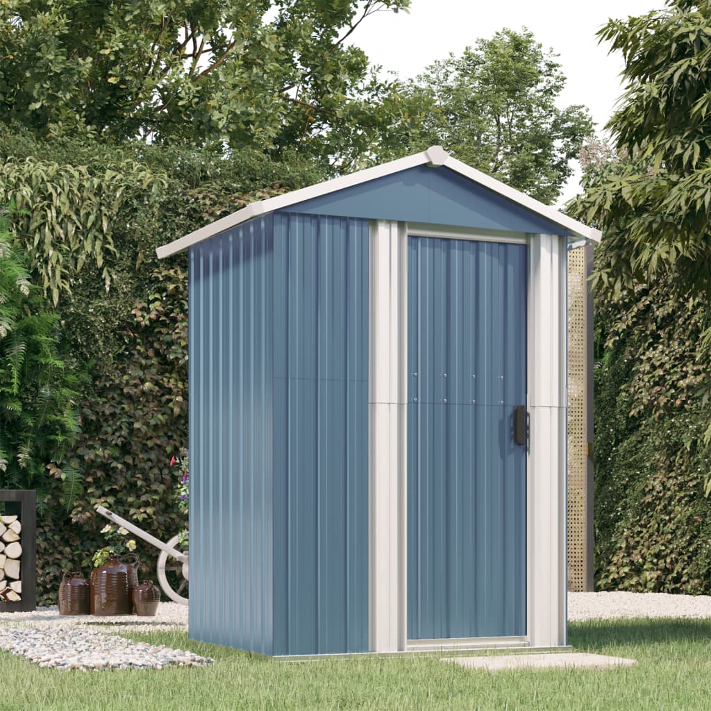 Cobertizo de jardín gris 126x97.5x177 cm de acero galvanizado