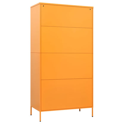 Mustard yellow wardrobe 90x50x180 cm steel