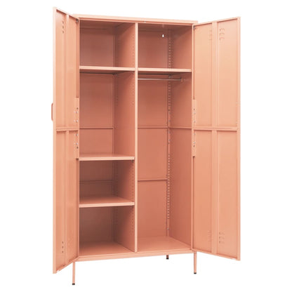 Guardaroba rosa 90x50x180 cm in acciaio
