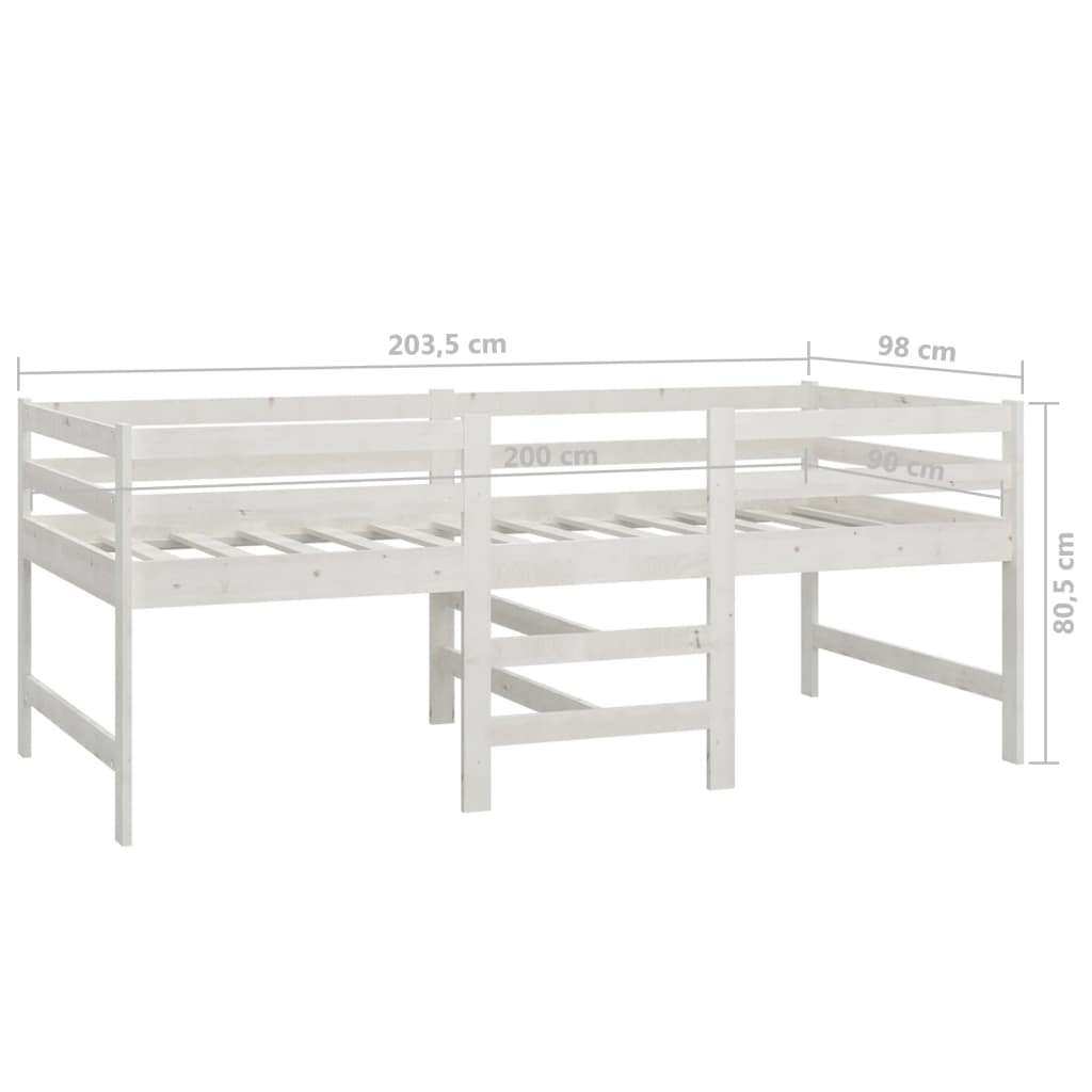 Mittlerer Bett, massives Mezzanin 90x200 cm
