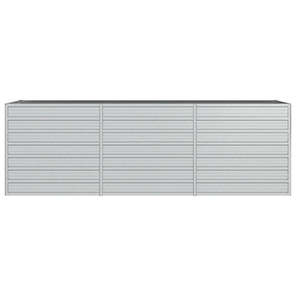 Lit surélevé de jardin 240x80x77 cm Acier galvanisé Argenté