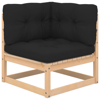 4 pcs garden furniture with solid pine wood cushions