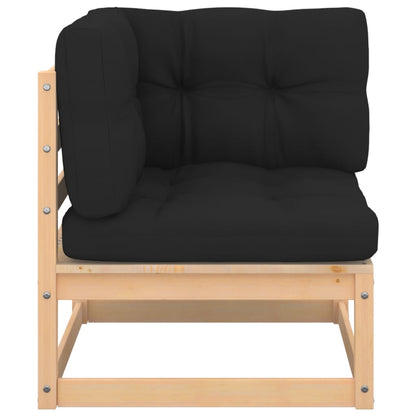 4 pcs garden furniture with solid pine wood cushions