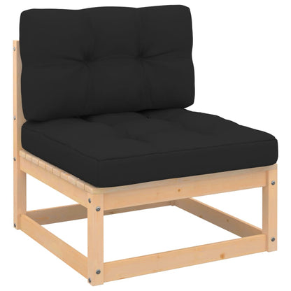 4 pcs garden furniture with solid pine wood cushions