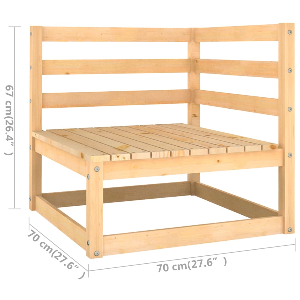 4 pcs garden furniture with solid pine wood cushions