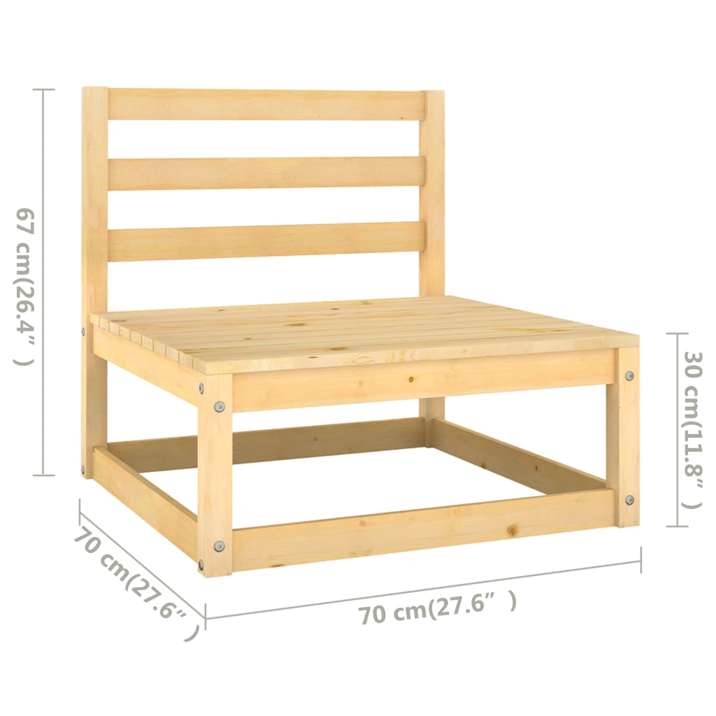 4 pcs garden furniture with solid pine wood cushions