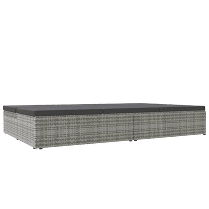 Transat convertible avec coussin Résine tressée Gris foncé
