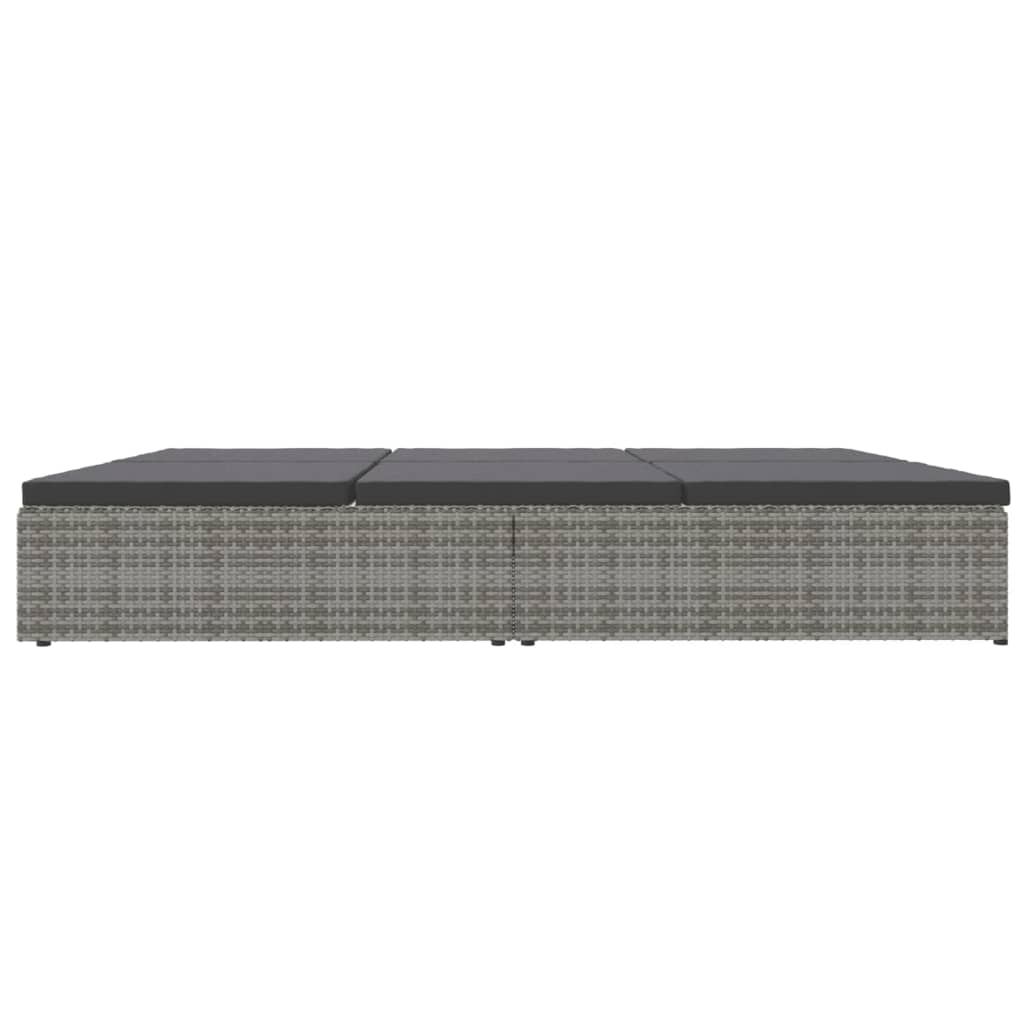 Transat convertible avec coussin Résine tressée Gris foncé