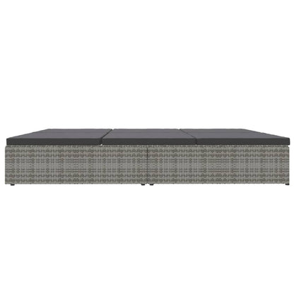 Transat convertible avec coussin Résine tressée Gris foncé
