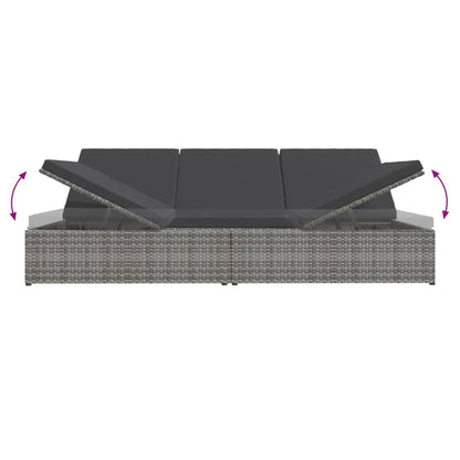 Transat convertible avec coussin Résine tressée Gris foncé