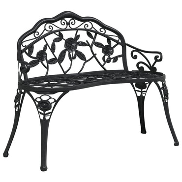 Panca da giardino 100 cm in alluminio fuso nero