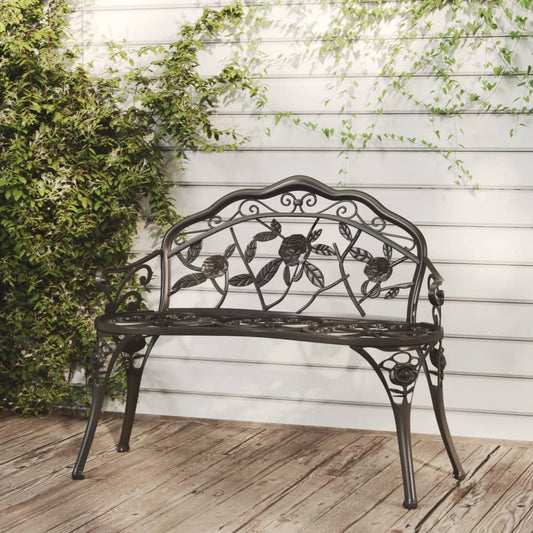 Panca da giardino 100 cm in alluminio fuso nero