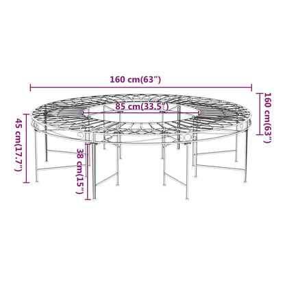 Panca circolare Ø160 cm acciaio nero Ø160 cm