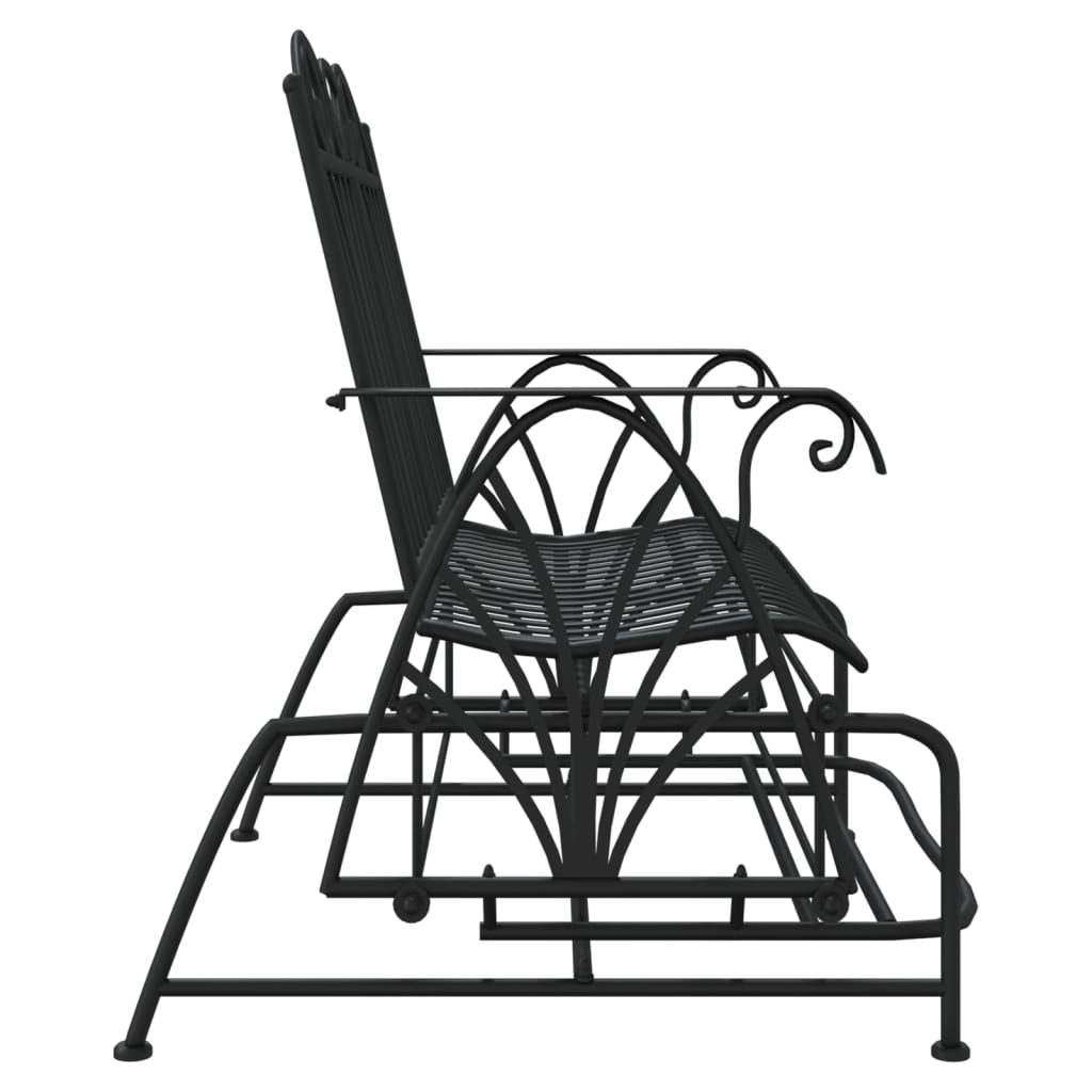 Schiebebank 2 Plätze 114 cm schwarzer Stahl