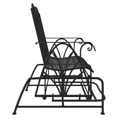 Schiebebank 2 Plätze 114 cm schwarzer Stahl