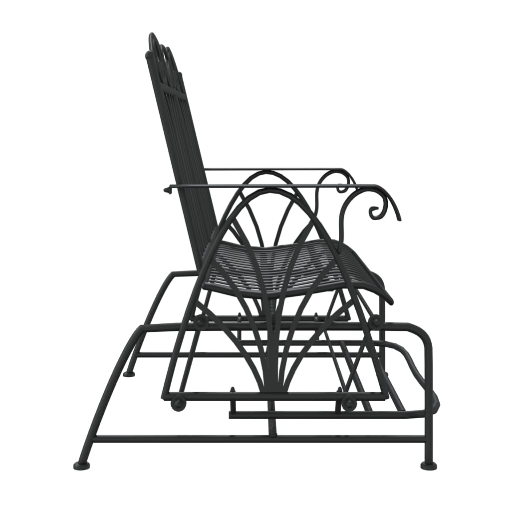 Schiebebank 2 Plätze 114 cm schwarzer Stahl