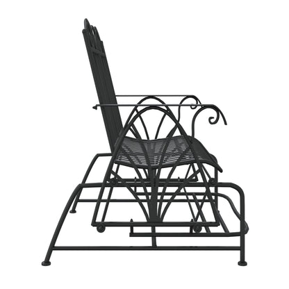Schiebebank 2 Plätze 114 cm schwarzer Stahl