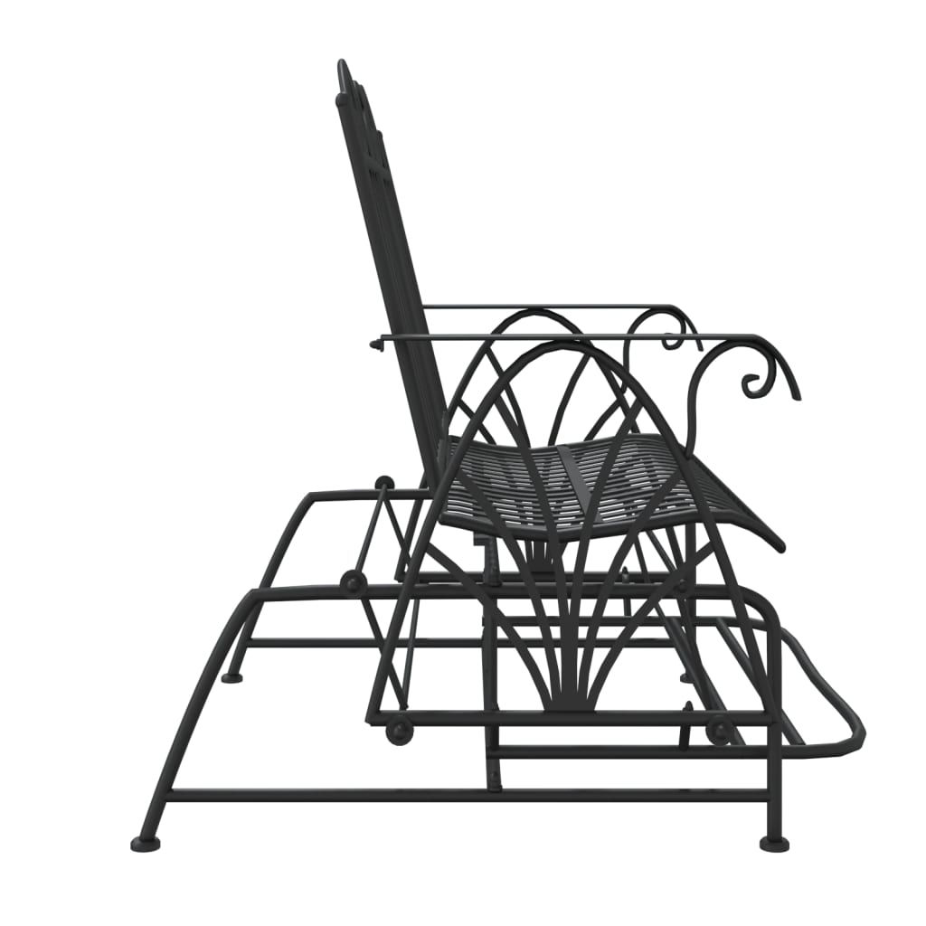 Schiebebank 2 Plätze 114 cm schwarzer Stahl