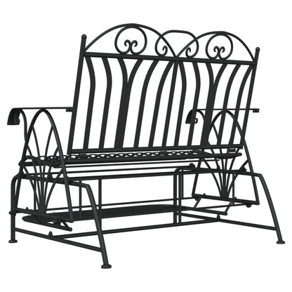 Schiebebank 2 Plätze 114 cm schwarzer Stahl