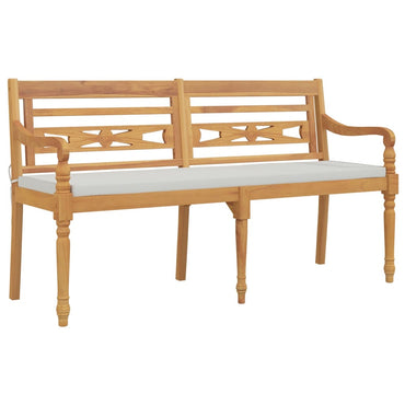 Batavia -Bank mit 150 cm massivem Teakholzholzkissen