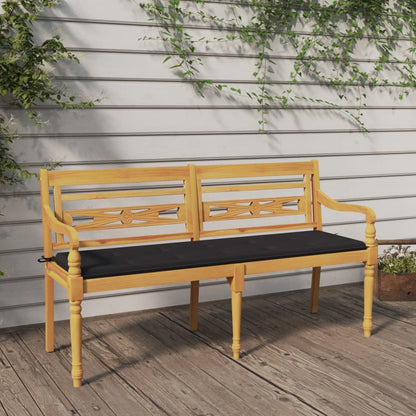 Panchina Batavia con cuscino antracite da 150 cm in teak legno di teak