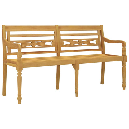 Panca batavia con cuscino grigio da 150 cm in teak solido