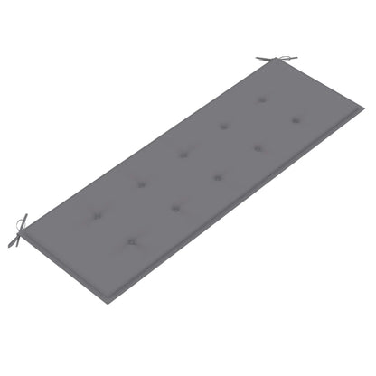 Panca batavia con cuscino grigio da 150 cm in teak solido