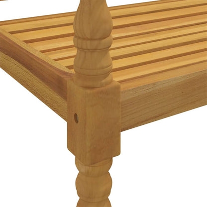 Panca batavia con cuscino grigio da 150 cm in teak solido