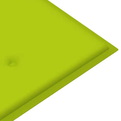 Panchina Batavia con cuscino verde lucido da 150 cm in teak solido