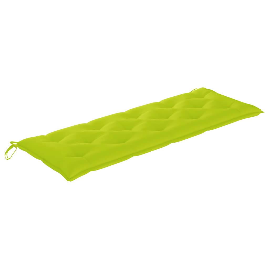 Panchina Batavia con cuscino verde lucido da 150 cm in teak solido