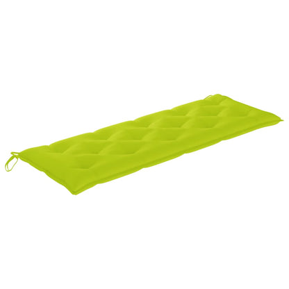 Panchina Batavia con cuscino verde lucido da 150 cm in teak solido
