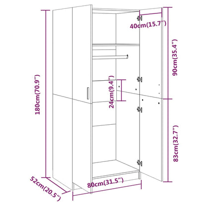 Sonoma gray wardrobe 80x52x180 cm engineering wood