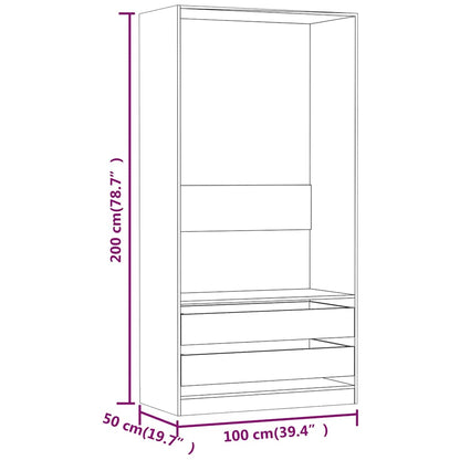 Sonoma gray wardrobe 100x50x200 cm Engineering wood