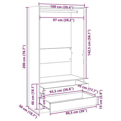 Sonoma gray wardrobe 100x50x200 cm Engineering wood