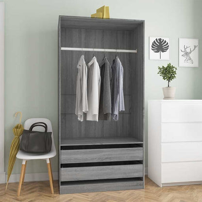 Sonoma gray wardrobe 100x50x200 cm Engineering wood