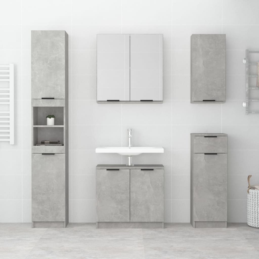 Concrete gray bathroom mirror cabinet 64x20x67 cm