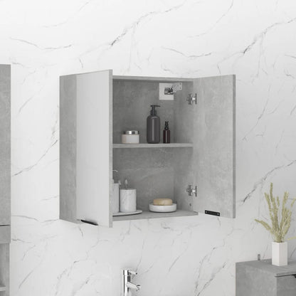Concrete gray bathroom mirror cabinet 64x20x67 cm