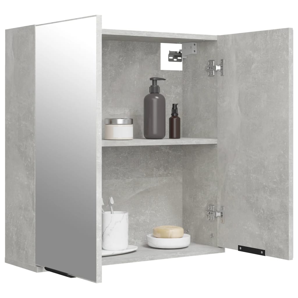 Concrete gray bathroom mirror cabinet 64x20x67 cm