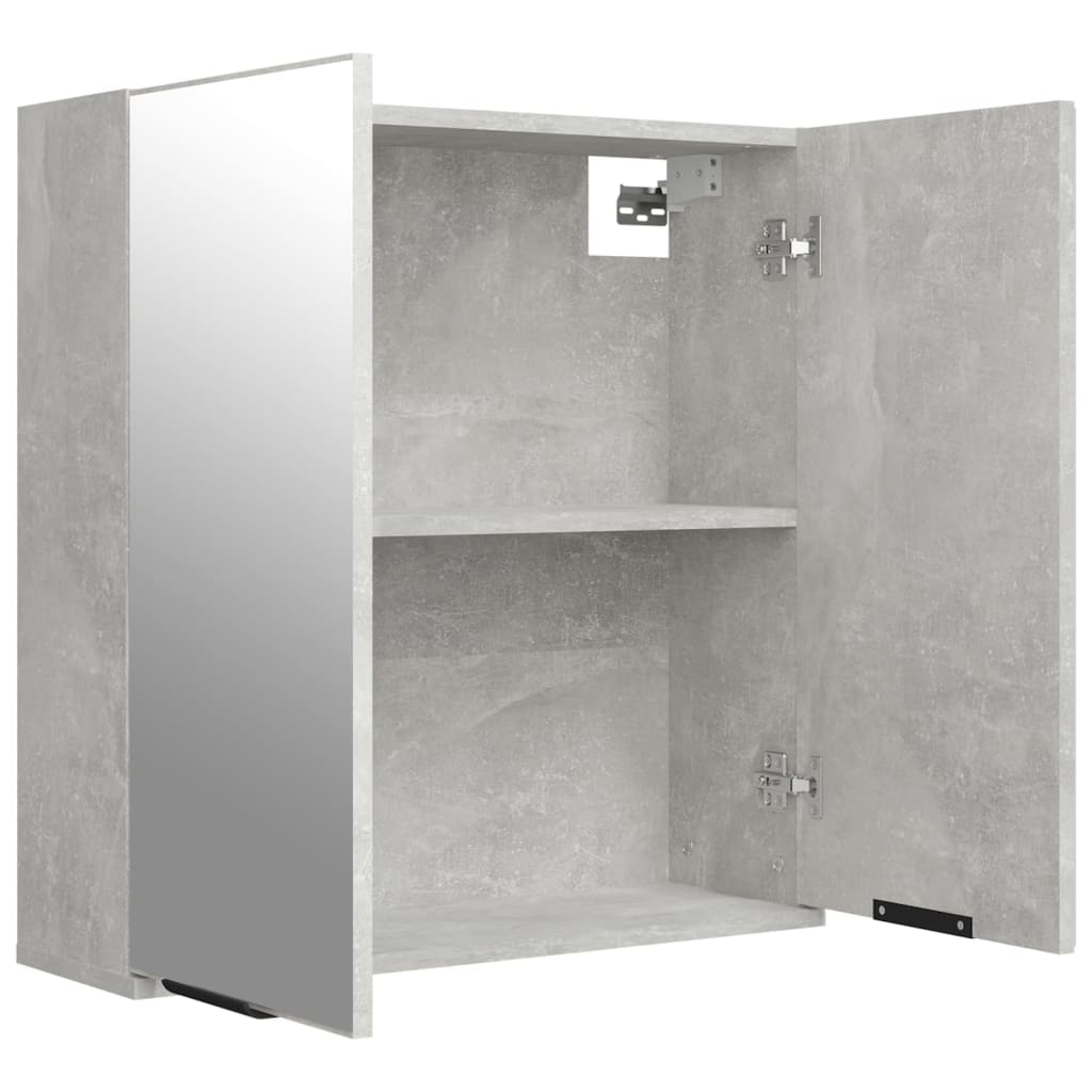 Concrete gray bathroom mirror cabinet 64x20x67 cm