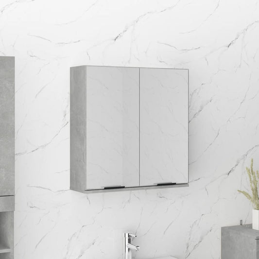 Concrete gray bathroom mirror cabinet 64x20x67 cm