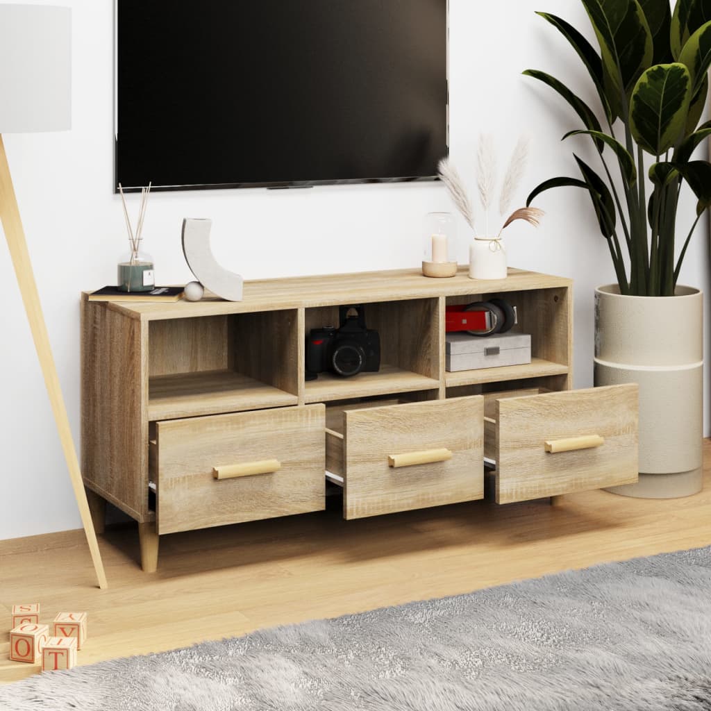 Gabinete de TV de Oak Sonoma 102x36x50 cm Ingeniería de madera