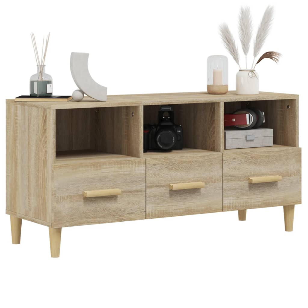 Gabinete de TV de Oak Sonoma 102x36x50 cm Ingeniería de madera