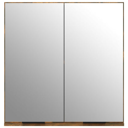 Mobile a specchio da bagno in rovere affumicato 64x20x67 cm
